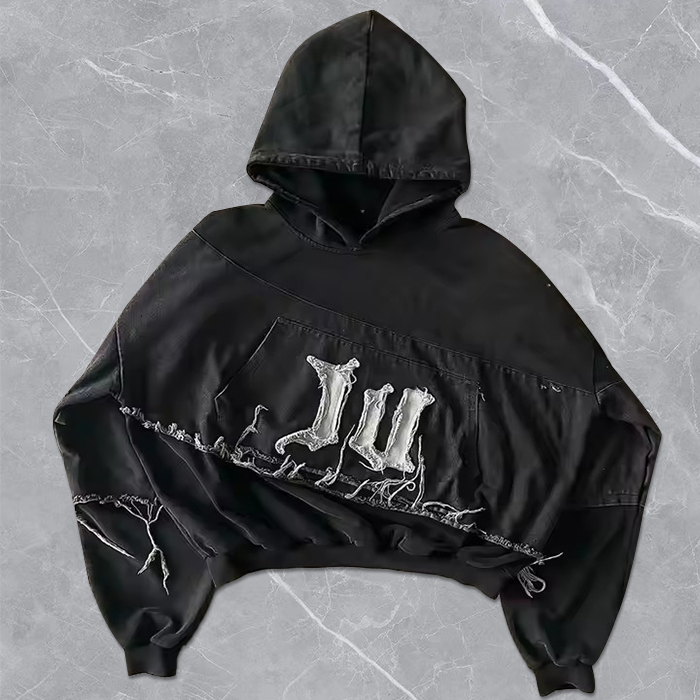 hongfeng offers custom color hoodies with floral embroidery.